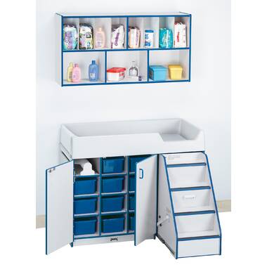 Diaper changing table top with stairs